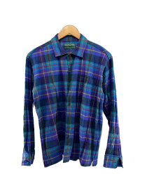 【中古】BROWN by 2-tacs◆長袖シャツ/--/ウール/BLU/チェック//【メンズウェア】