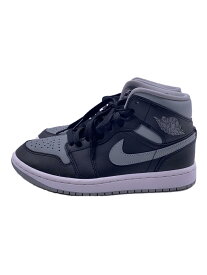 【中古】NIKE◆AIR JORDAN 1 MID_エアジョーダン 1 ミッド/22.5cm/BLK【シューズ】