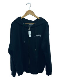 【中古】SUPPLIER◆Cross Zip Hoodie 2/オーバーサイズ/ジップパーカー/M/コットン/BLK【メンズウェア】