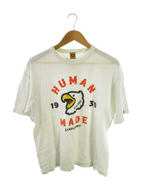 【中古】HUMAN MADE◆Tシャツ/XL/コットン/WHT/Graphic T-Shirt/使用感有【メンズウェア】