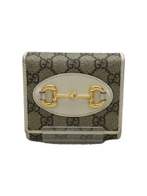 【中古】GUCCI◆2つ折り財布/--/ベージュ/総柄/レディース【服飾雑貨他】