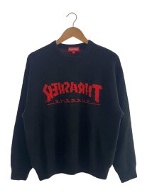 【中古】Supreme◆21AW/Thrasher Sweater/ニット/セーター/M/アクリル/ブラック/BLK【メンズウェア】