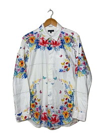 【中古】Engineered Garments◆フローラルプリント/長袖シャツ/M/コットン/WHT/プリント【メンズウェア】