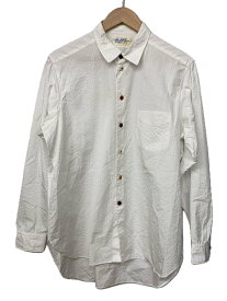 【中古】The crooked Tailor◆長袖シャツ/48/コットン/WHT/無地/右側部色ジミ有/【メンズウェア】