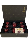 【中古】漆茶器/台湾茶器/8点セット/RED【キッチン用品】