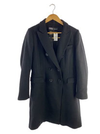 【中古】ZARA◆チェスターコート/L/ウール/BLK/無地【メンズウェア】