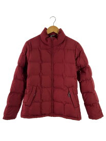 【中古】EDDIE BAUER◆ダウンジャケット/S/ポリエステル/RED/無地【レディースウェア】