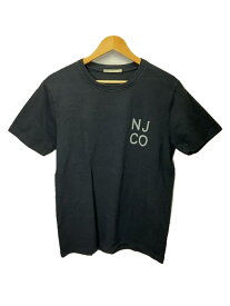 【中古】NUDIE JEANS◆Tシャツ/M/コットン/BLK/プリント/roy njco【メンズウェア】