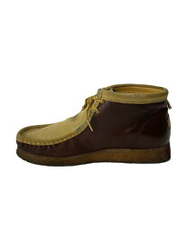 【中古】Clarks◆チャッカブーツ/UK9/BRW/レザー【シューズ】