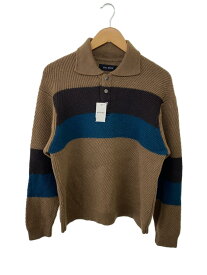 【中古】VAINL ARCHIVE◆セーター(厚手)/M/ウール/BRW/2218078/Knit Polo【メンズウェア】