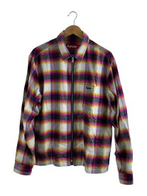 【中古】Supreme◆長袖シャツ/M/コットン/ピンク/24SS/Shadow Plaid Flannel Zip Up Shirt【メンズウェア】