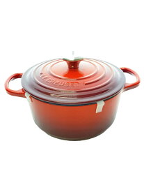 【中古】LE CREUSET◆鍋/サイズ:18cm/RED【キッチン用品】