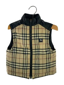 【中古】BURBERRY LONDON◆ノバチェック柄リバーシブル中綿ベスト/ロゴ/100cm/ポリエステル/BLK/チェック【キッズ】