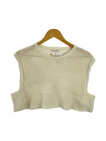 【中古】BEAUTY&amp;YOUTH UNITED ARROWS◆22SS/KNIT VEST/コットン/アイボリー/無地/1618-119-0602【レディースウェア】