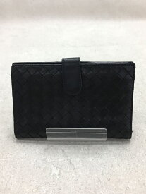 【中古】BOTTEGA VENETA◆2つ折り財布/--/BLK/無地/レディース/※角スレ有【服飾雑貨他】