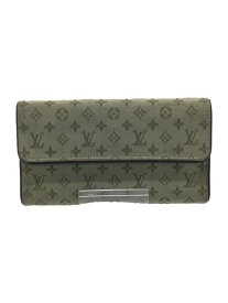 【中古】LOUIS VUITTON◆ポルト・トレゾールインターナショナル_モノグラム・ミニ_カーキ/キャンバス/カーキ/モノグラム/レディース【服飾雑貨他】