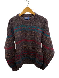 【中古】PENDLETON◆70s/セーター(厚手)/M/ウール/PUP/総柄【メンズウェア】