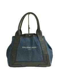 【中古】BALENCIAGA◆ハンドバッグ/デニム/IDG/無地【バッグ】