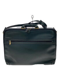 【中古】BALLY◆ブリーフケース/レザー/GRN/無地【バッグ】