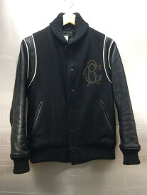 【中古】CRIMIE◆スタジャン/M/ウール/BLK/レザー切替/C1D5-JK10【メンズウェア】