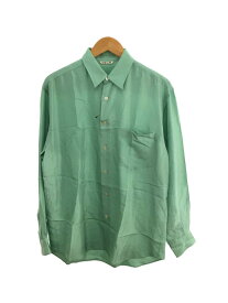 【中古】AURALEE◆長袖シャツ/4/シルク/GRN/21SS/LIGHT SILK SHIRTS【メンズウェア】