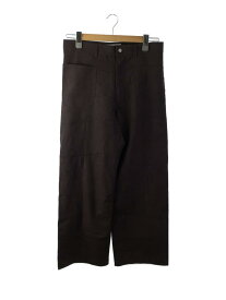 【中古】Sasquatchfabrix.◆FAUX LEATHER FLARE PANTS/ストレートパンツ/S/ナイロン/BRD/22AW-PA9-006【メンズウェア】