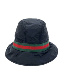 【中古】GUCCI◆ハット/M/ナイロン/BLK/無地/メンズ//【服飾雑貨他】