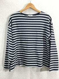 【中古】AURALEE◆長袖カットソー/1/コットン/GRY/ボーダー/A21AB021E【レディースウェア】