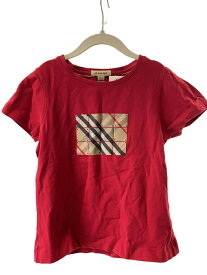 【中古】BURBERRY◆Tシャツ/140cm/コットン/RED【キッズ】