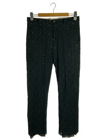 【中古】Sasquatchfabrix.◆MAYOKE LACE STRAIGHT PANTS/ボトム/L/ナイロン/BLK/無地/21SS-PA9-001【メンズウェア】