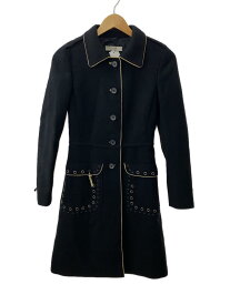 【中古】PRADA◆ロングコート/38/ウール/ブラック/イタリア製【レディースウェア】