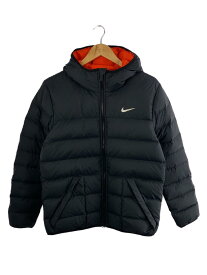 【中古】NIKE◆ダウンジャケット/M/コットン/BLK/無地【メンズウェア】