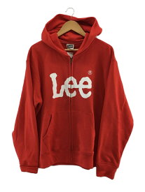 【中古】Lee◆ロゴプリントジップパーカー/L/コットン/RED/LT3063【メンズウェア】