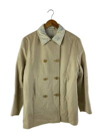 【中古】HERMES◆マルジェラ期/裏地シルク/ステンカラーコート/ウール/クリーム【レディースウェア】