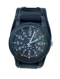 【中古】TIMEX◆クォーツ腕時計/ Gaudy watch /アナログ/BLK【服飾雑貨他】
