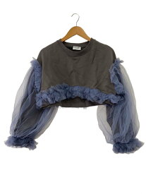 【中古】VIVIANO◆スウェット/FREE/コットン/グレー/VxJ-AW24-ST/フリル//【レディースウェア】