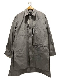 【中古】Y-3◆WRKWR OVERSHIRT/長袖シャツ/S/コットン/GRY/無地/IV5518【メンズウェア】