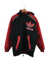 【中古】adidas◆裏ボアジップパーカー/デサント期/L/アクリル/ブラック【メンズウェア】