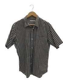 【中古】HEAD PORTER PLUS◆半袖シャツ/XL/コットン/GRY/チェック【メンズウェア】