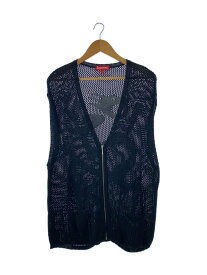 【中古】Supreme◆dragon zip up sweater vest/ニットベスト(薄手)/M/コットン/BLK【メンズウェア】