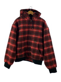 【中古】Supreme◆Plaid Wool Hooded Work Jacket/ジャケット/L/ポリエステル/PNK/チェック【メンズウェア】