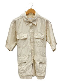 【中古】Engineered Garments◆BUSH SHIRT/半袖シャツ/S/コットン/WHT/無地【メンズウェア】