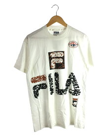 【中古】FILA◆90s/USA製/Tシャツ/M/コットン/WHT【メンズウェア】