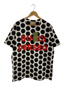 【中古】GUCCI◆Perseo Polka Dot Print T-Shirt/L/コットン/WHT/ドット/548334 XJE8B【メンズウェア】