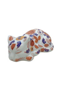 【中古】伊万里焼◆インテリア雑貨/眠り猫/21cm///【インテリア小物・日用雑貨】