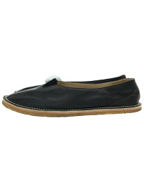 【中古】AURALEE◆LEATHER SLIP-ON MADE BY FOOT THE COACHER/UK7.5/ブラック/A21SS01【シューズ】