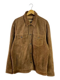 【中古】L.L.Bean◆トラッカージャケット/小さなシミ有/レザージャケット・ブルゾン/L/スウェード/BRW【メンズウェア】