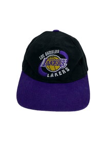 【中古】STARTER◆90s/LAKERS/キャップ/FREE/コットン/BLK/メンズ/NBA-901LA【服飾雑貨他】