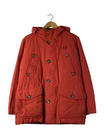 【中古】Aquascutum◆ダウンジャケット/L/コットン/RED/無地/2204412005-75/右脇破れ有/袖汚れ有【メンズウェア】