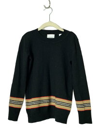 【中古】BURBERRY◆セーター/120cm/ウール/BLK【キッズ】